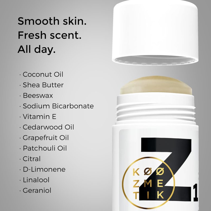 100% Natural Deodorant Stick I Aluminum Free I Chemical Free I Sweat & Odor Protection I Cedarwood,Grapefruit,Patchouli I Natural Skincare Deodorant for Everyday Z1 KØØZMETIK