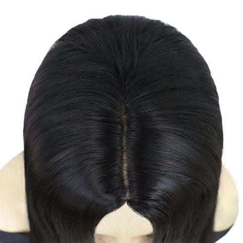 GNIMEGIL 25inch Long Straight Black Wigs for Women Witch Cosplay Gothic Costume Fake Scalp Witch Wig