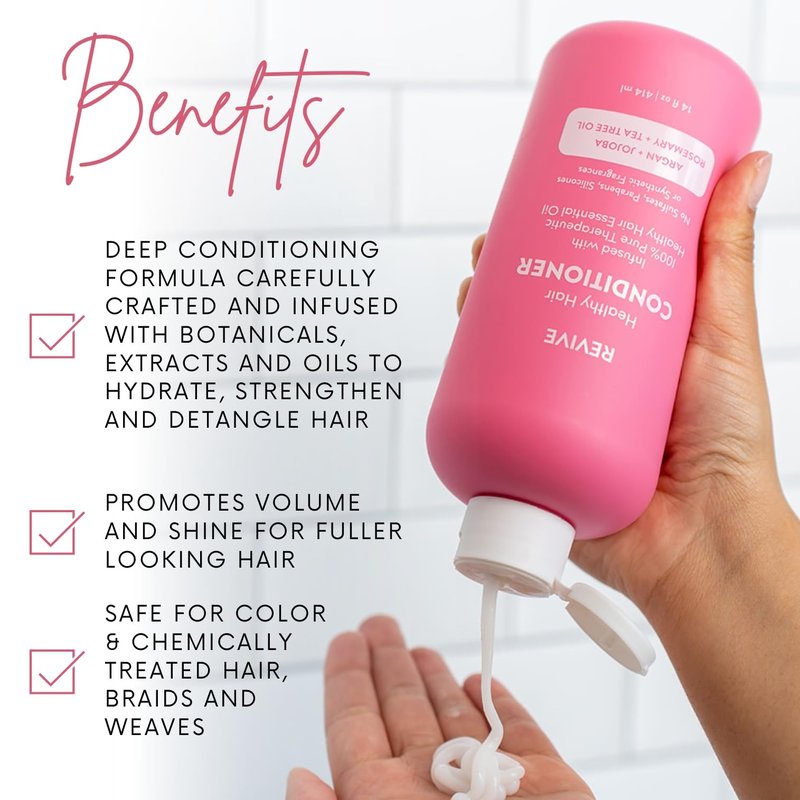 REVIVEEO Healthy Hair Conditioner Set Strengthening, Hydrating, Scalp-Nourishing, Biotin, Argan Oil