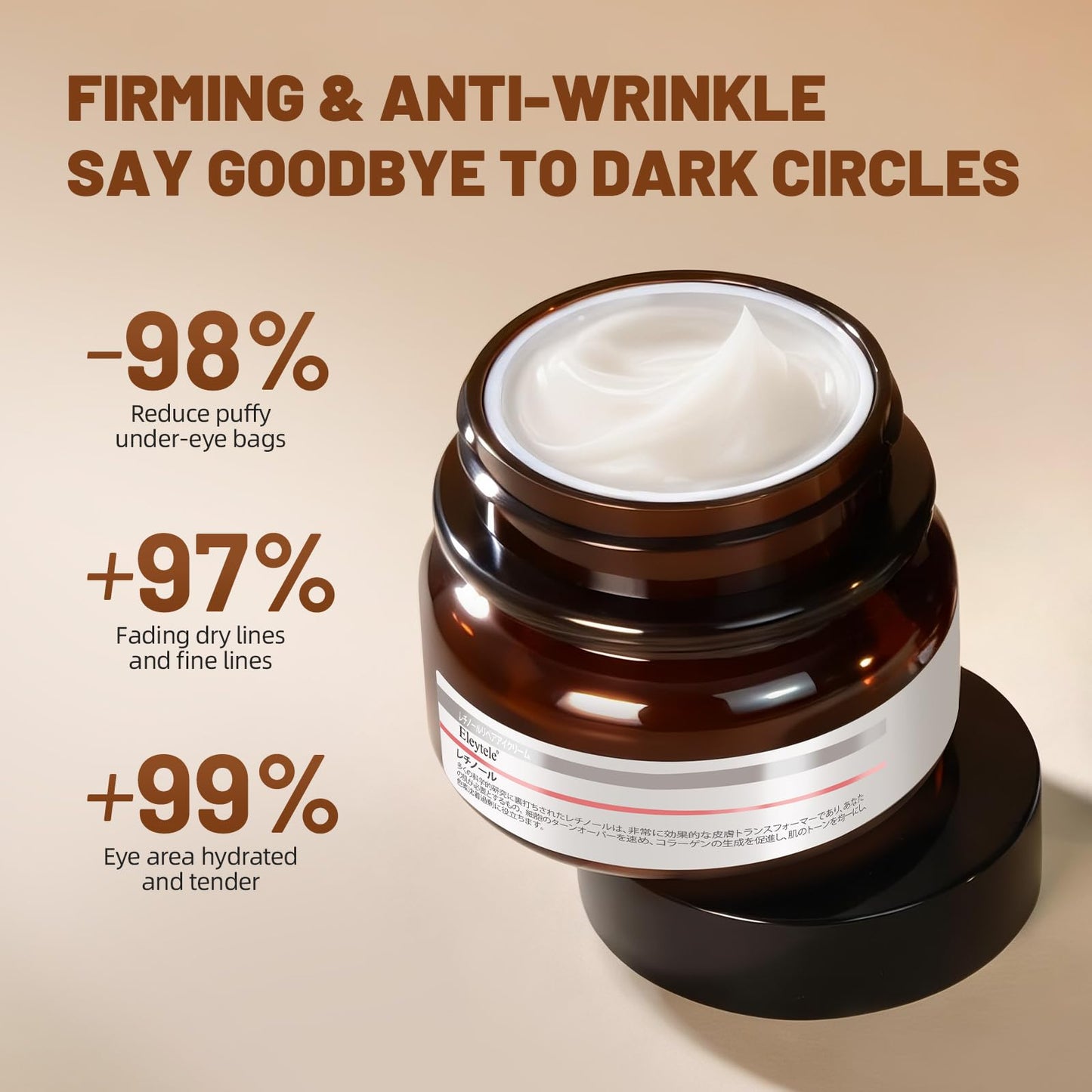 eleytele Korean Eye Cream for Dark Circles & Puffiness, 1.06oz Hydrating Under Eye Moisturizer for Fine Lines, Firming, Brightening & Smooth Skin – Lightweight, Gentle Daily Anti-Aging Eye Treatment