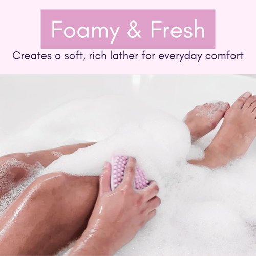 Avilana Silicone Exfoliating Body Scrubber – Dual-Sided Silicone Loofah for Shower, Body Scrubber for Men & Women, Gentle Loofa Alternative, Easy-to-Clean Silicone Body Scrubber (S2-Pink with Silver)