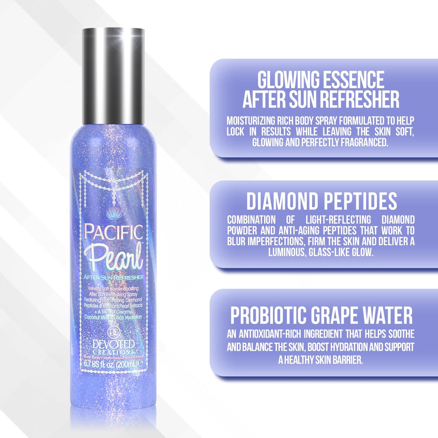 Devoted Creations Pacific Pearl After Sun Refreshing Spray | Velvety Soft Barrier-Boosting After Sun Refreshing Body Spray
