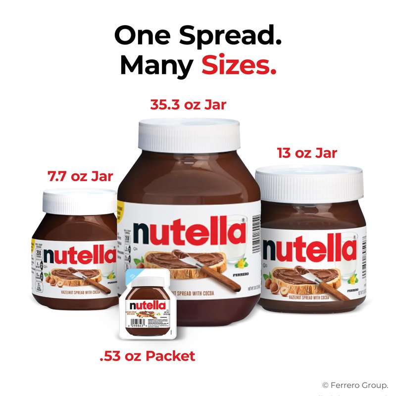 Nutella Chocolate Hazelnut Spread with Cocoa, Sweet topping for baking, breakfast and desserts, 2 Pack, 22.9 oz Each