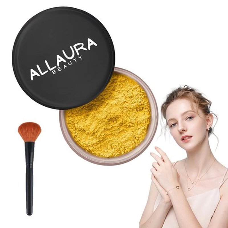 Beauty Blurring Powder, Translucent Loose Powder for All Skin Tones, Matte Finish, Waterproof, Oil Control, Compact, Setting (Marigold - Brightening for Dark to Very Deep skin tones, Matte)