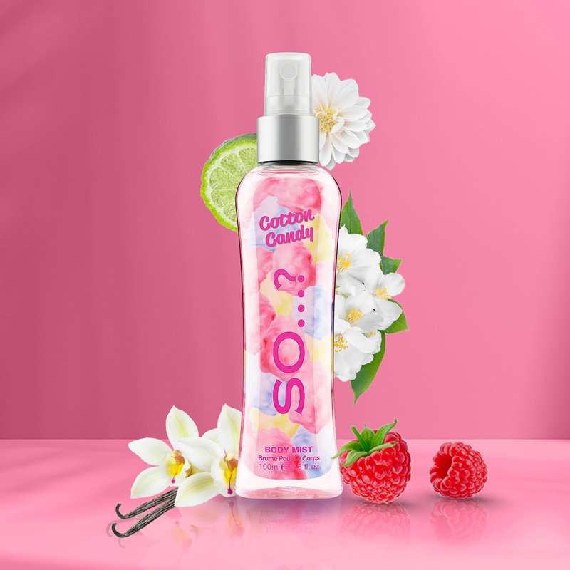 Cotton Candy Body Mist by So...? - Perfume for Women - Sweet Vanilla Perfume with Notes of Bergamot, Raspberry, Candy Floss - Gifts for Women - 3.5 oz