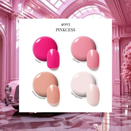 NAILOG Gel Nail Polish Set - 4 Colors Top Coat Color Gel Base 3-In-1 Soak Off UV Gel Polish Kit for Home DIY & Birthday Gifts for Women | Fushcia, Taffy Pink, Shimmery Pink, Beige Pink