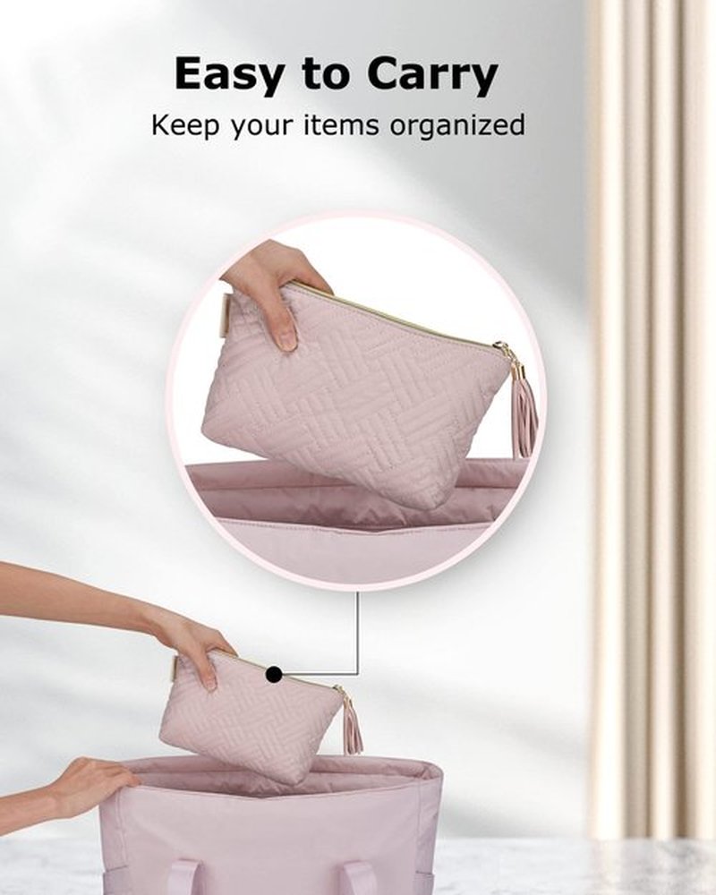 BAGSMART Small Cosmetic Bag, Elegant Roomy Makeup Bags,lipstick pouch,Zipper Pouch,Great Gifts for Women,Travel Waterproof Toiletry Bag Accessories Organizer Gifts