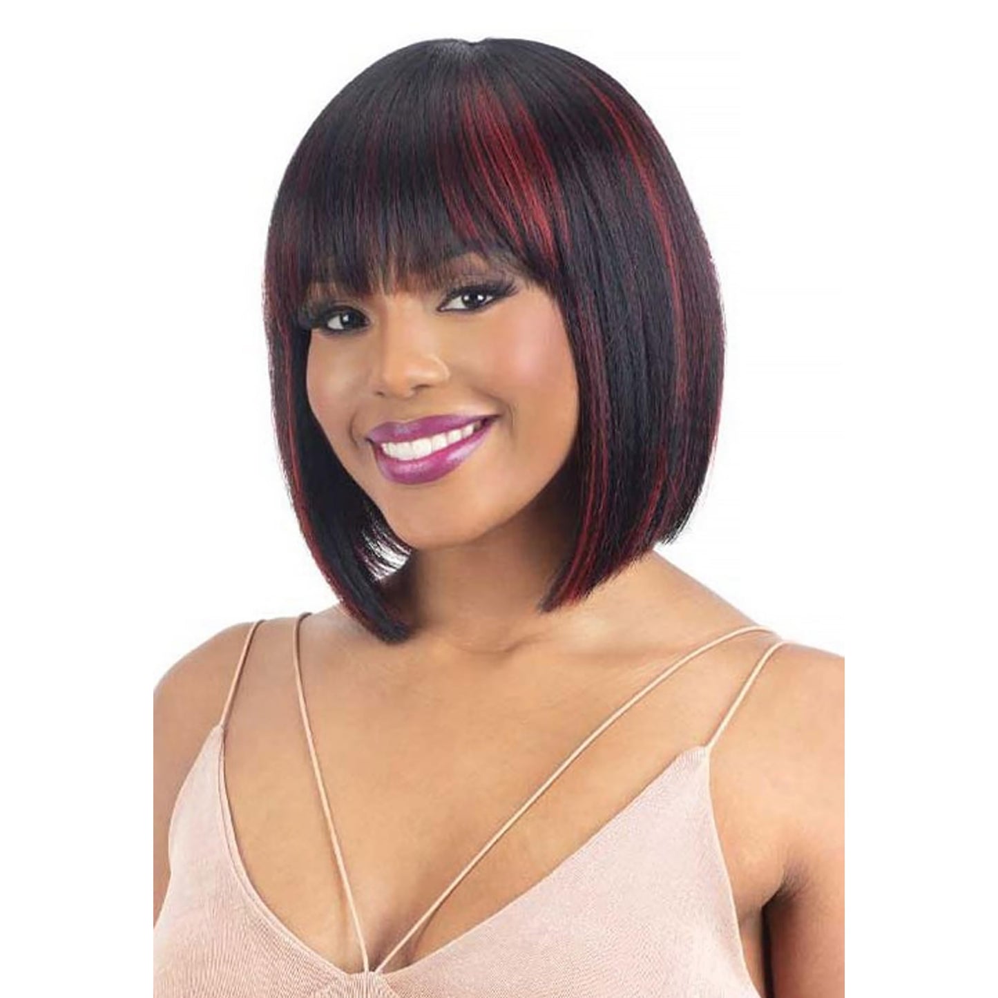 Free Tress Shake N Go Legacy Human Hair Blend Wig Victoria (HI-RED)