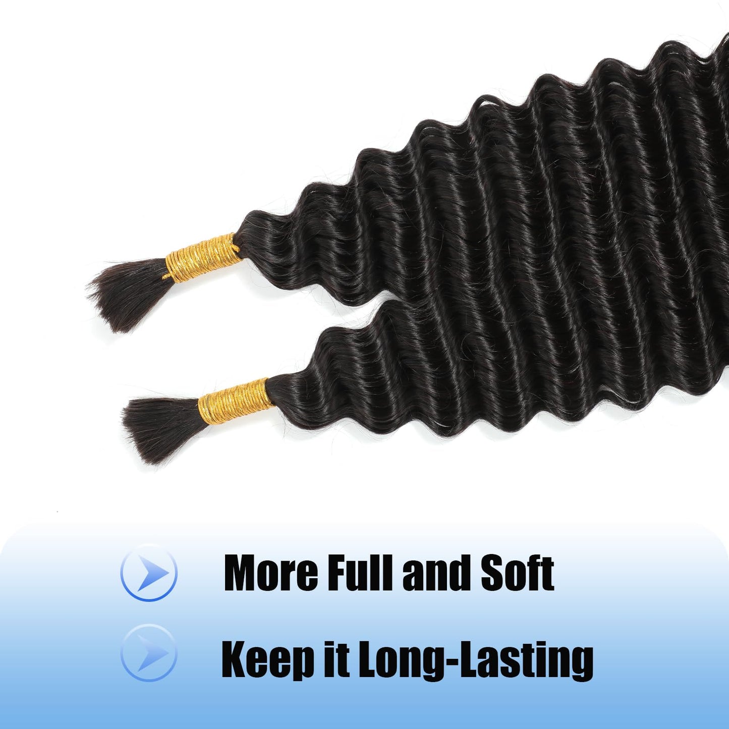 Human Braiding Hair 100g 20 Inch Deep Wave Bulk Human Hair Natural Black Wet and Wavy Human Hair Bundles for Braiding No Weft 12A Brazilian Virgin Human Hair
