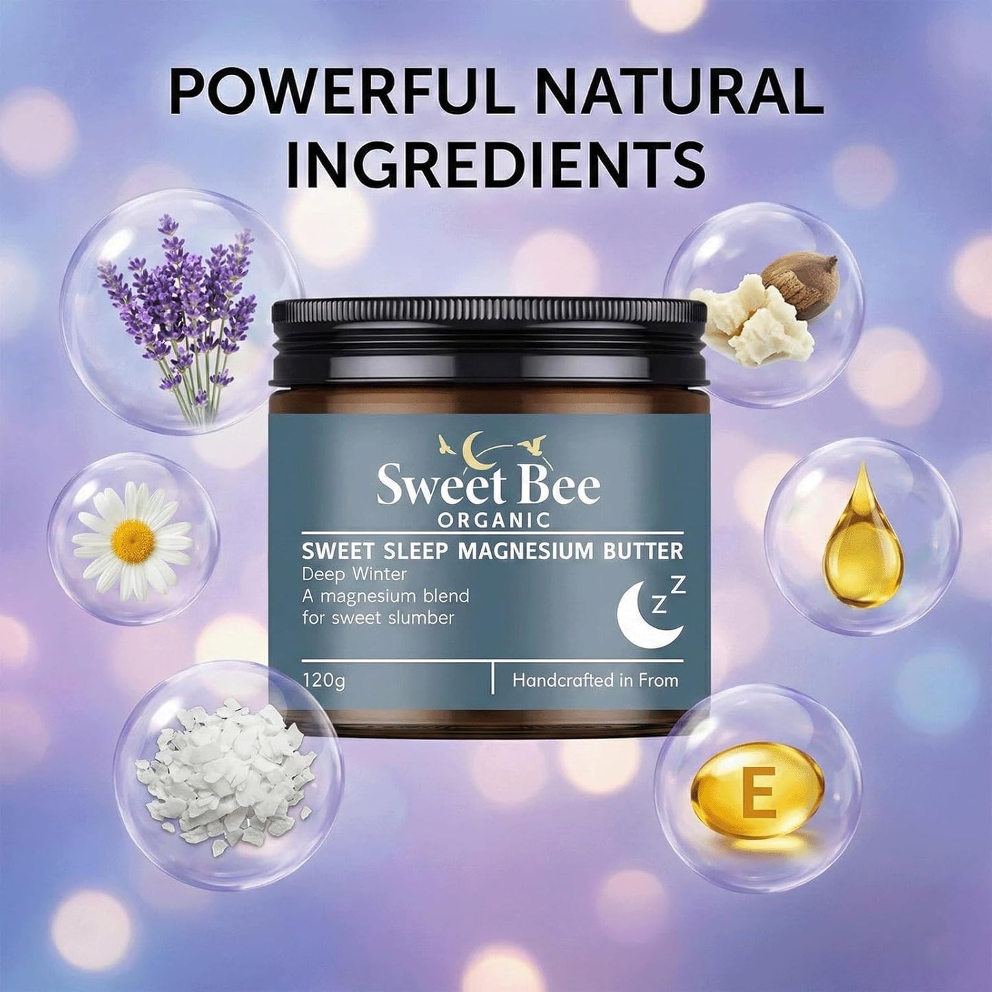 Sweet Bee Organic magnesium butter,sweet bee magnesium butter,Magnesium Cream with Shea & Mango Butter, Arnica & Essential Oils (1PCS)