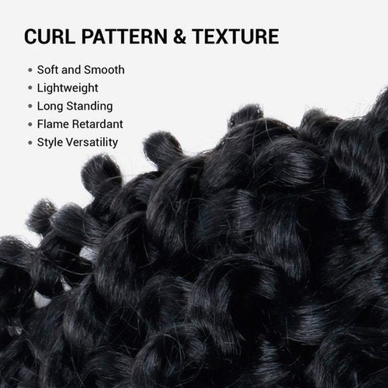 8 Bundle (4 Pack) 8 Inch AU-THEN-TIC 2X Spiral Wand Curl Crochet Braids Jamaican Bounce Curly for Black Women Syntheric Hair Extensions FreeKalon Fiber (4-Pack, 1B-Off Black)