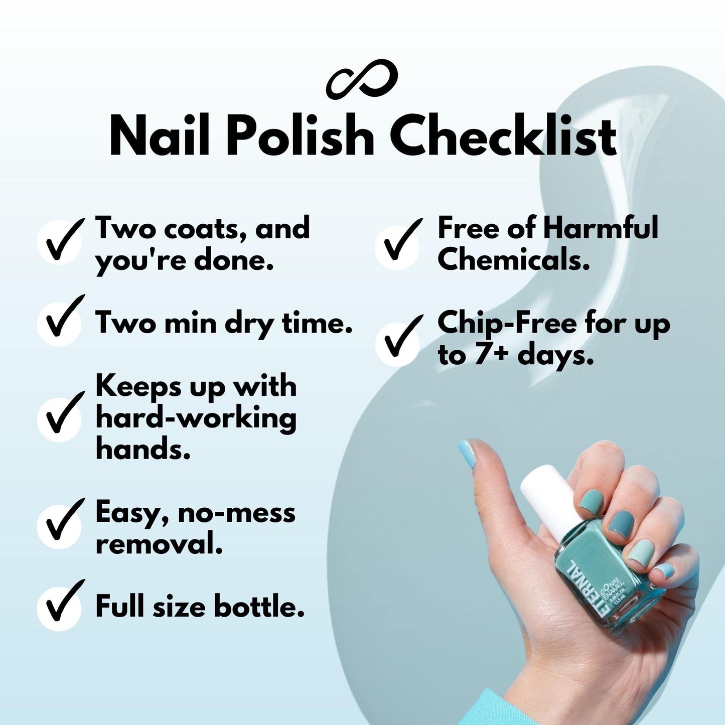 Eternal Green Nail Polish Set for Women (MINDFULNESS) - Light Blue Nail Polish Set for Girls - Long Lasting & Quick White Nail Polish for Home DIY Manicure & Pedicure - Made in USA, 13.5mL (Set of 4)