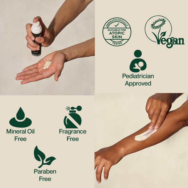 Balmonds - Daily Moisturizing Cream - 3.5oz. (100ml) - 99% Natural Moisturizer - Face & Body - Fragrance Free - Vegan/Cruelty Free - All Skin Types