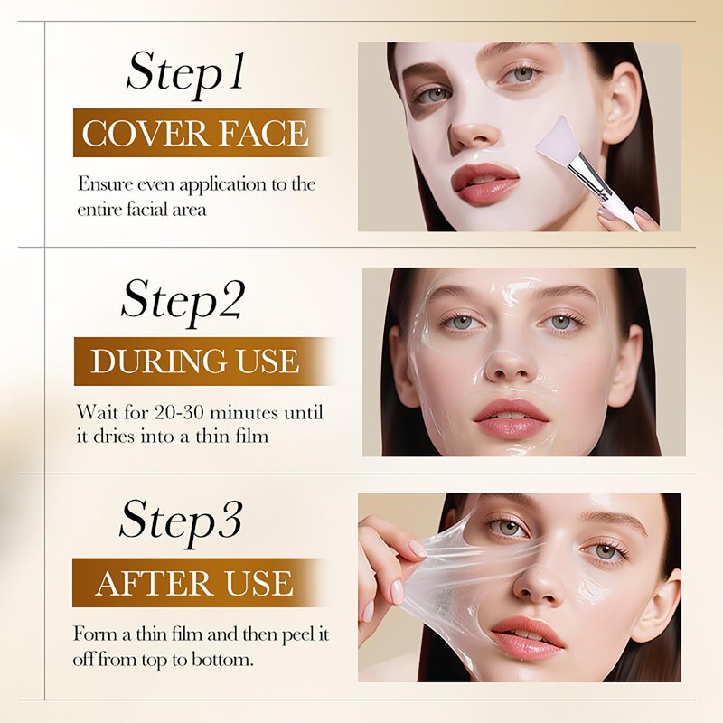 Easilydays Rice Raw Pulp Peel-Off Facial Mask, Moisturizing, Clean & Control Oil, Gently Remove Blackheads Tear-Off Peel off Lifting Face Mask, Deep Nourishment & Pore Tightening for All Skin Types