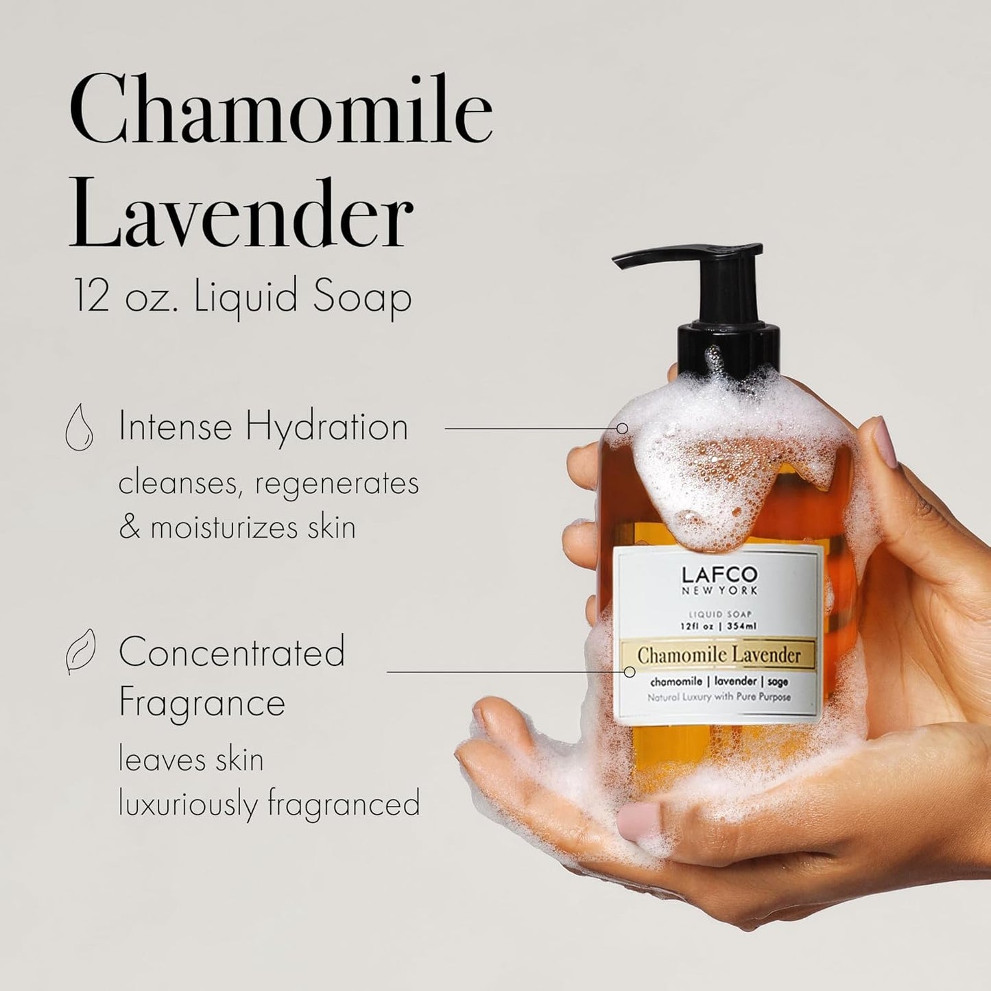 LAFCO New York Liquid Soap, Marine - 12 oz - Regenerates, Protects & Moisturizes - All Skin Types - Hypoallergenic, Synthetic Free & Cruelty Free - Made in Italy