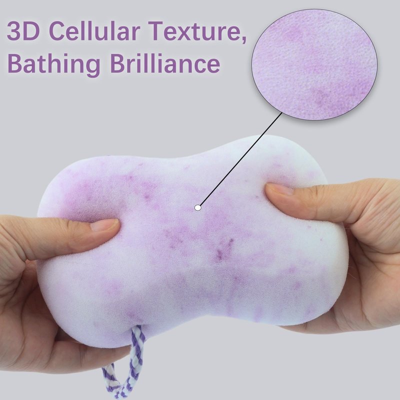 3 Pcs Bath Sponge for Women/Men, Exfoliating Body Sponges Bath Sponges, 3 Colors Pouf Foam Loofahs Sponge to Spa Reusable