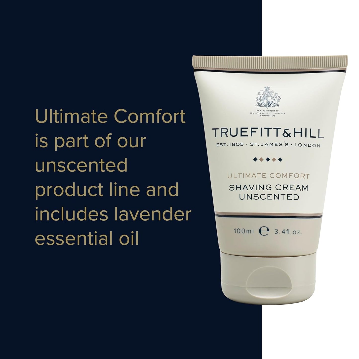 Truefitt & Hill Shaving Cream Tube - 1805 - Premium Glycerin-Based Lather, Smooth Glide, and Hydration for a Luxurious Shave - 2.65 oz