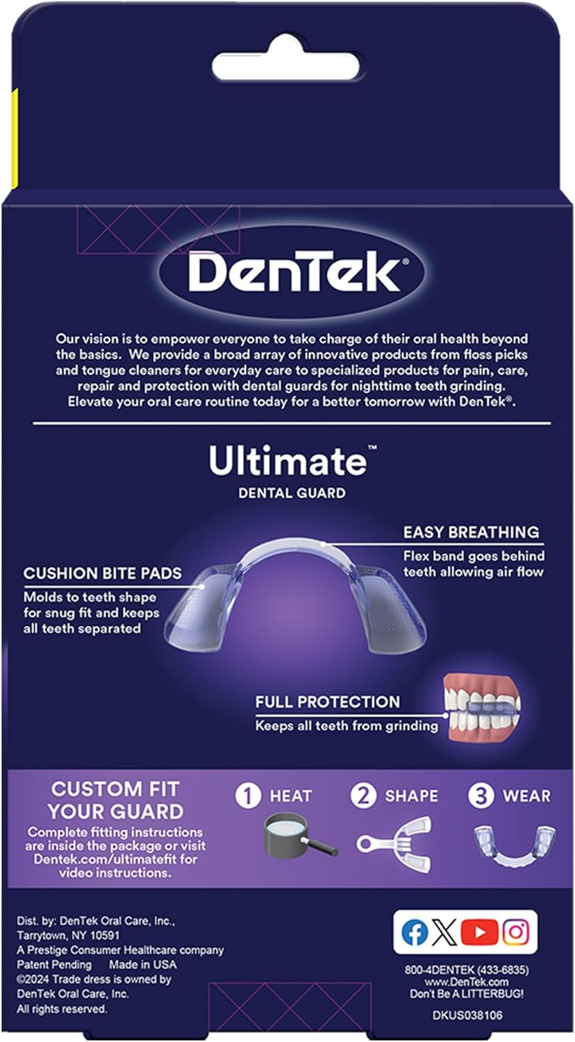 DenTek Comfort-Fit Night Guard for Teeth Grinding + 90 Efferdent Cleanser Tablets