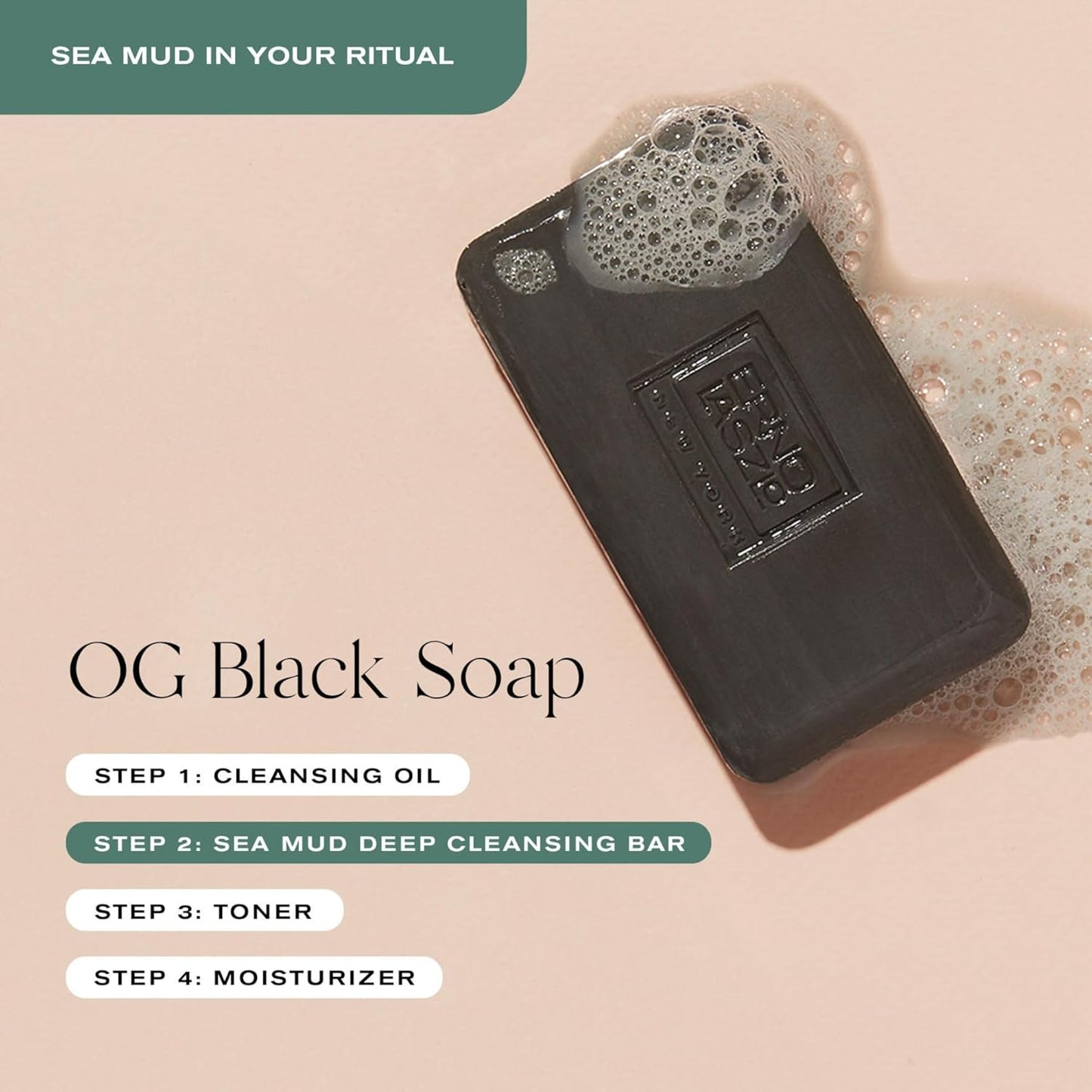 Erno Laszlo Sea Mud Deep Cleansing Bar for Skincare, Charcoal Cleansing Face Bar Purifies, Unclogs Pores, Absorbs Excess Oil, 1.7 Oz, Black