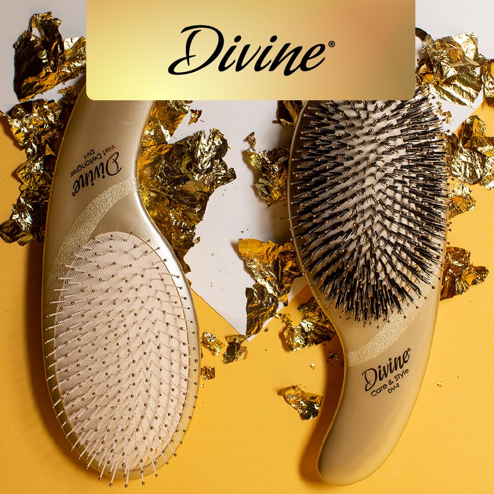 Olivia Garden Divine Revolutionary Hair Brush - Ergonomic Design, Gentle on Hair & Scalp