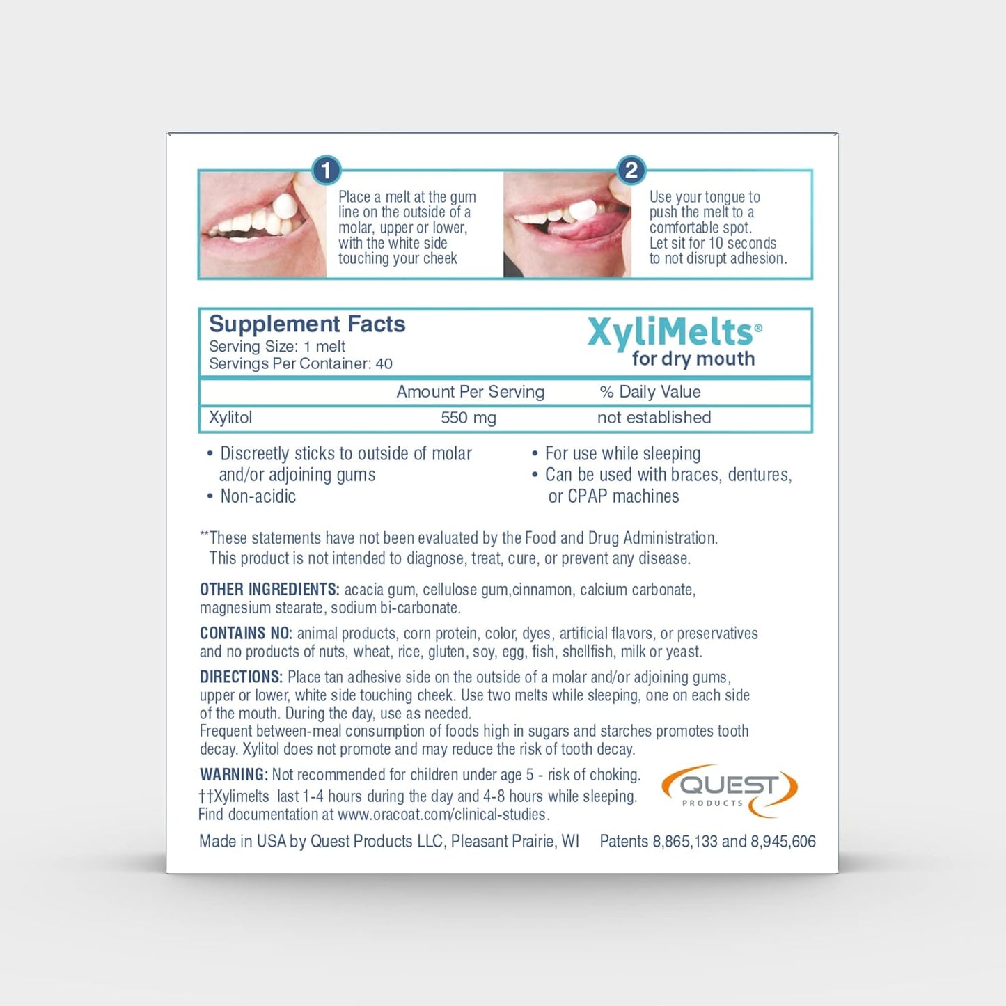 Oracoat XyliMelts Dry Mouth Relief Bundle Slightly Sweet 40 Count, Mild Mint 40 Count and Cinnamon 40 Count