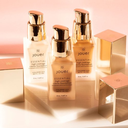 Jouer Essential High Coverage Crème Foundation - Available in 50 Shades for All Skin Tones - Healthy Ingredients - Paraben, Gluten & Cruelty Free - Vegan Friendly