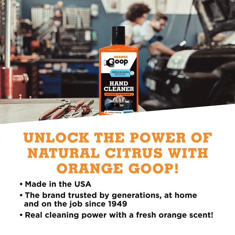 GOOP Orange Liquid Multi-Purpose Waterless Hand Cleaner - 16 oz Flip-Top Bottle (Pack of 2)