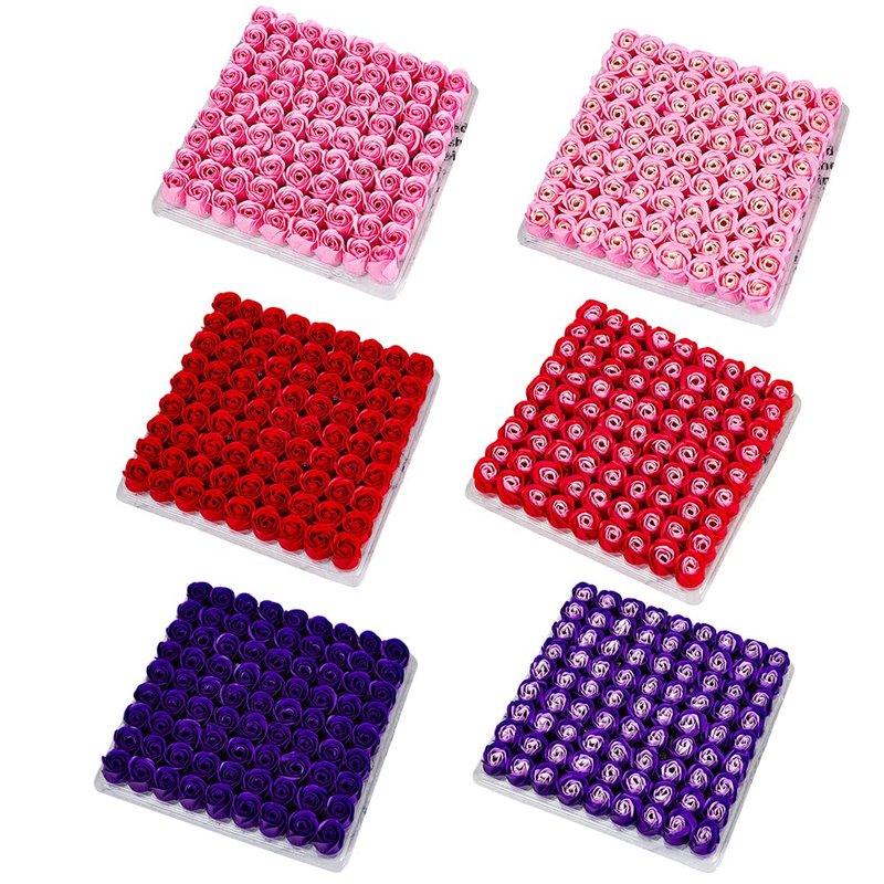 EUBUY 81PCS Bath Soap Rose Flower, Scented Soap Rose Petals Body for Valentine's Day, Wedding, Anniversary, Birthday, Petals Body Soaps in Gift Box