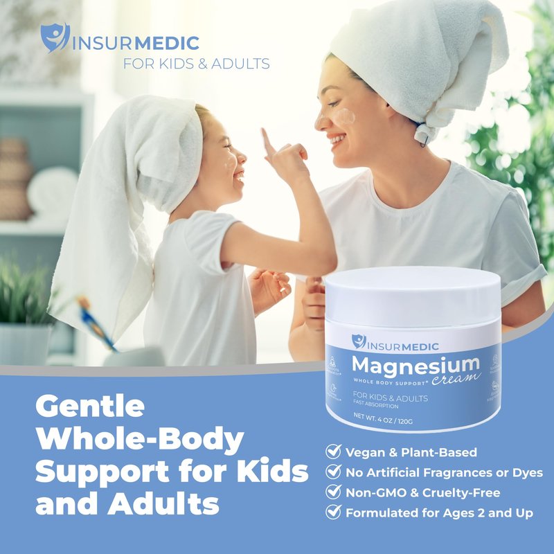 InsurMedic Magnesium Cream - Nerve Muscle Cramps Body Comfort & Bedtime Support - Nighttime Topical Lotion with Lavender - Kids Adults Relaxing Calming Rub for Feet Leg Back