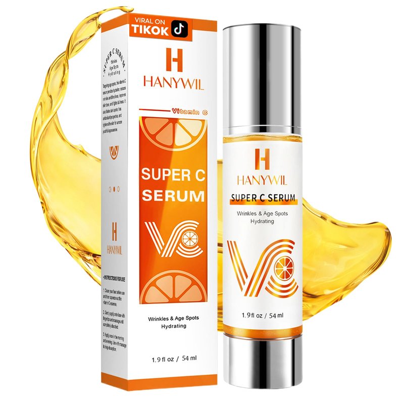HANYWIL Vitamin C Serum for Mature Skin, 20% Vitamin C Face Serum with Hyaluronic Acid, Dark Spot Remover, Hydrating Skincare for Wrinkle Reduction, Lifting & Firming 1.9fl oz