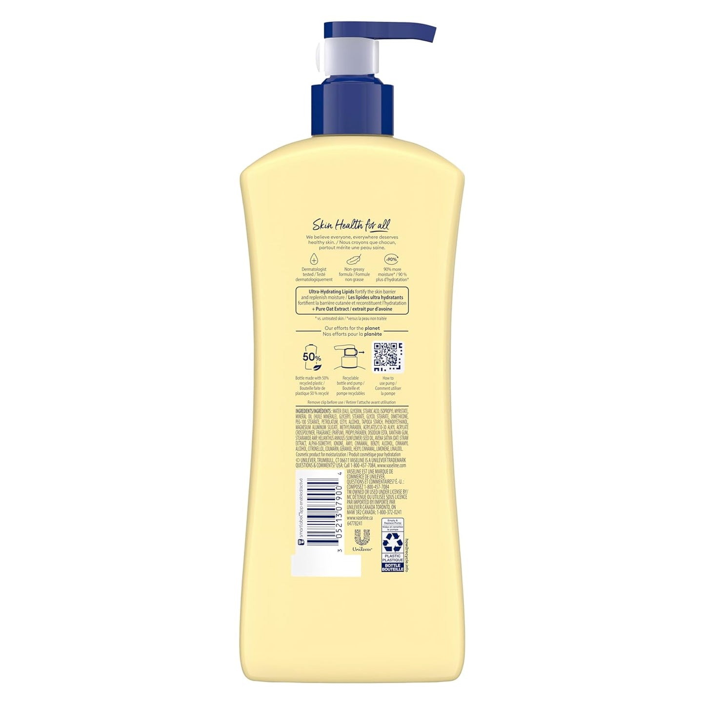 Vaseline Nourishing Moisture Body Lotion Hand & Body Lotion Pack of 12 for Dry Skin made with Ultra-Hydrating Lipids & Pure Oat Extract 3.4 oz
