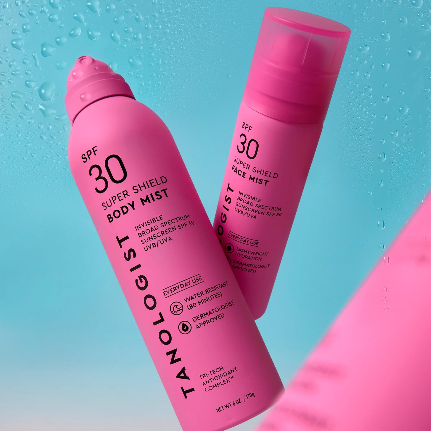 Tanologist SPF 50 Super Shield Body Mist, Broad Spectrum SPF Sunscreen Spray, Lightweight Non-Greasy Body Sunscreen with Antioxidants, Water Resistant, 6 fl. oz/177 ml Bottle