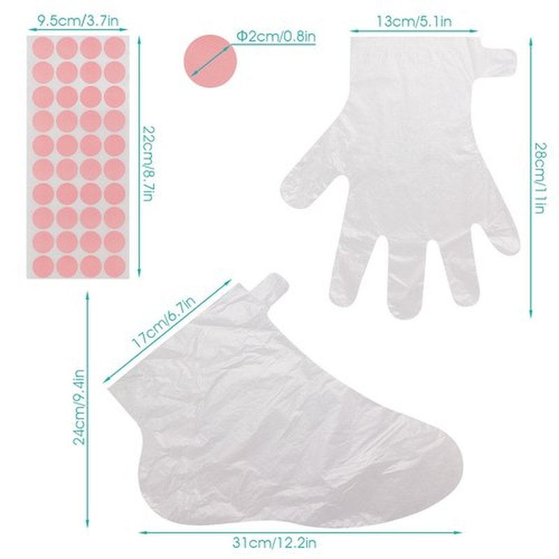 Segbeauty 200pcs Paraffin Wax Bath Liners, Plastic Socks for Moisturizing, Paraffin Baths Gloves for Hand, Foot Covers Pedicure Bags for Feet Thermal Hot Wax thera-py SPA Paraffin Wax Machine
