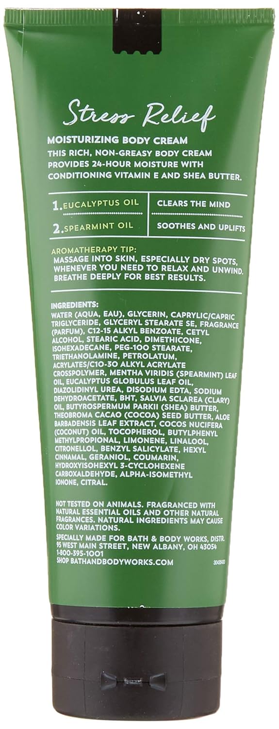 Bath and Body Works Aromatherapy Stress Relief Eucalyptus Spearmint Body Cream 3 Pack