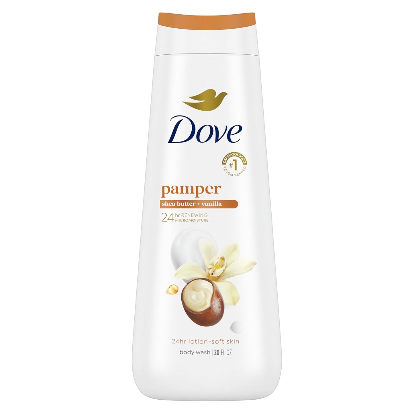 Dove Pampering Body Wash Nourishes & Feeds Skin Shea Butter with Warm Vanilla Effectively Washes Away Bacteria While Nourishing Your Skin 44.0 Fl Oz, (Pack of 2)