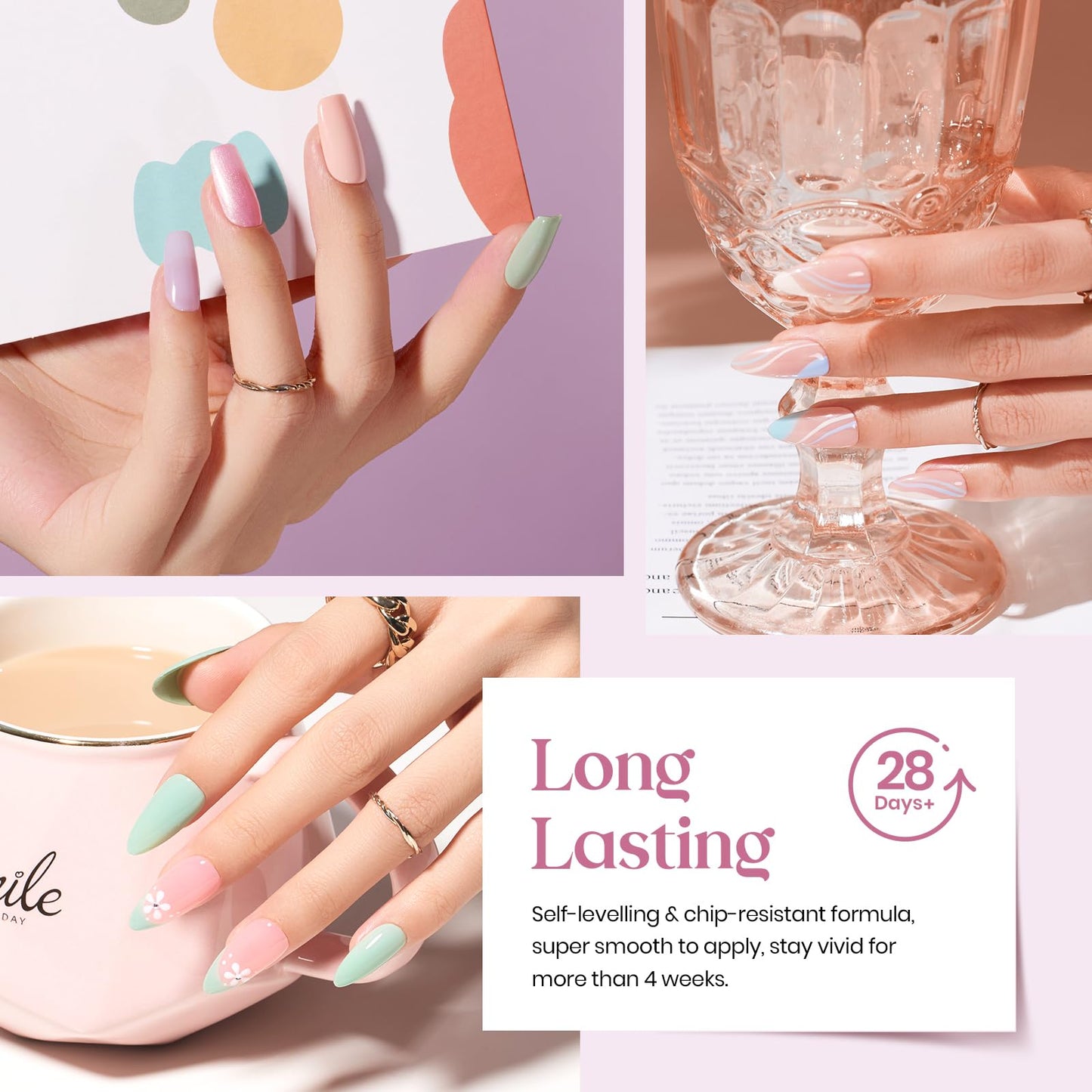 Beetles Gel Nail Polish Set, 23 PCS 20 Colors Spring Gel Nail Polish Kit Neutral Pink Blue White Pearl Green Red Gel with Base Coat Matte Glossy Top Coat Gel Soak off Uv Valentines Gift for Women