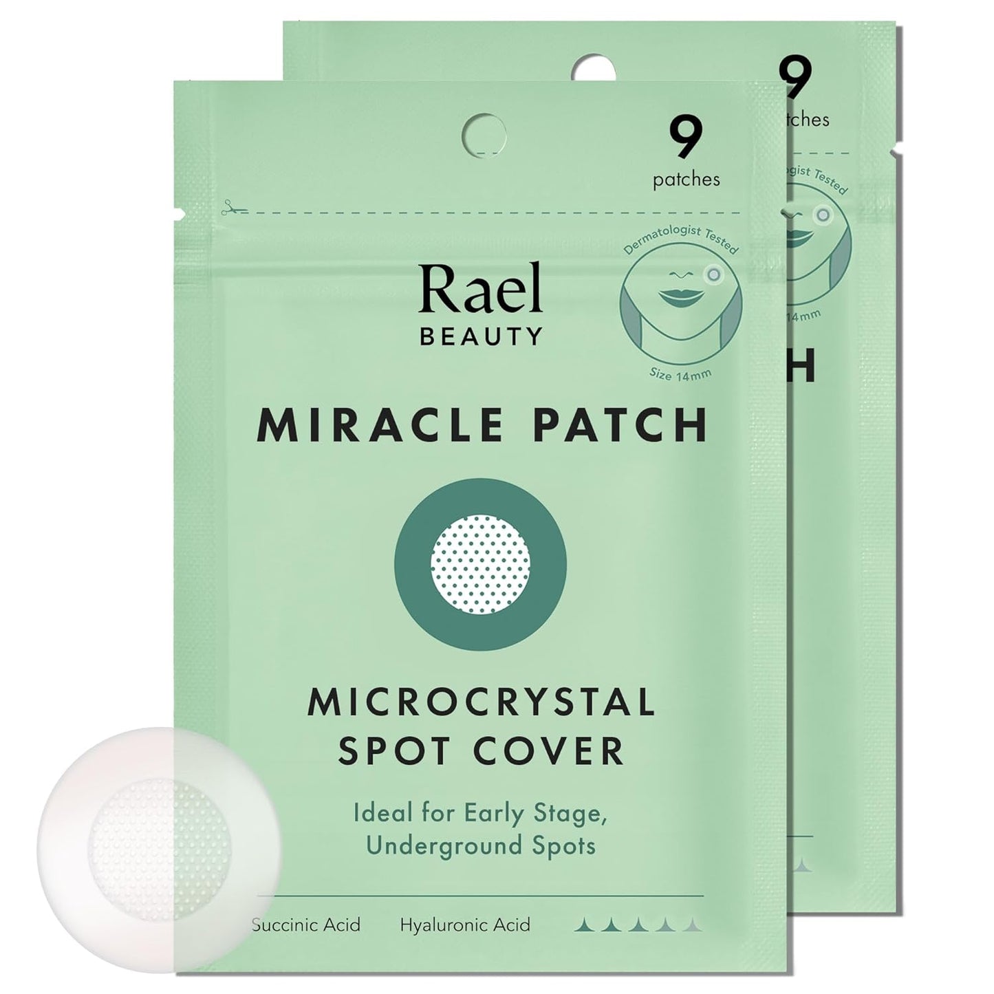 Rael Pimple Patches, Miracle Microcrystal Spot Cover - Hydrocolloid Acne Patch with Tea Tree Oil, Early Stage Zits and Blemish, Korean Skin Care, Vegan, Cruelty Free (27 Count)