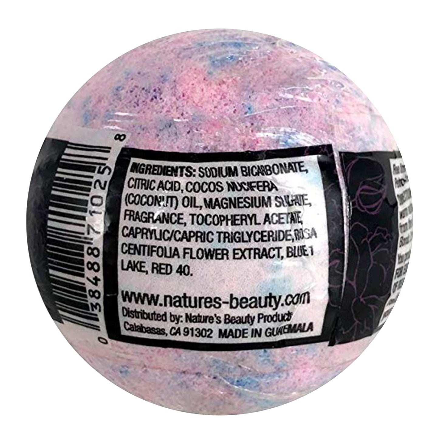 Nature's Beauty Yuzu & Rose Oil Bath Bomb Multi-Pack - Natural Hand Crafted, Non-Staining, Luxury Fizzy Spa Bomb, Nourish Dull + Dry Skin, Made w/Coconut Oil + Witch Hazel, 4.6 oz (4 Pack)