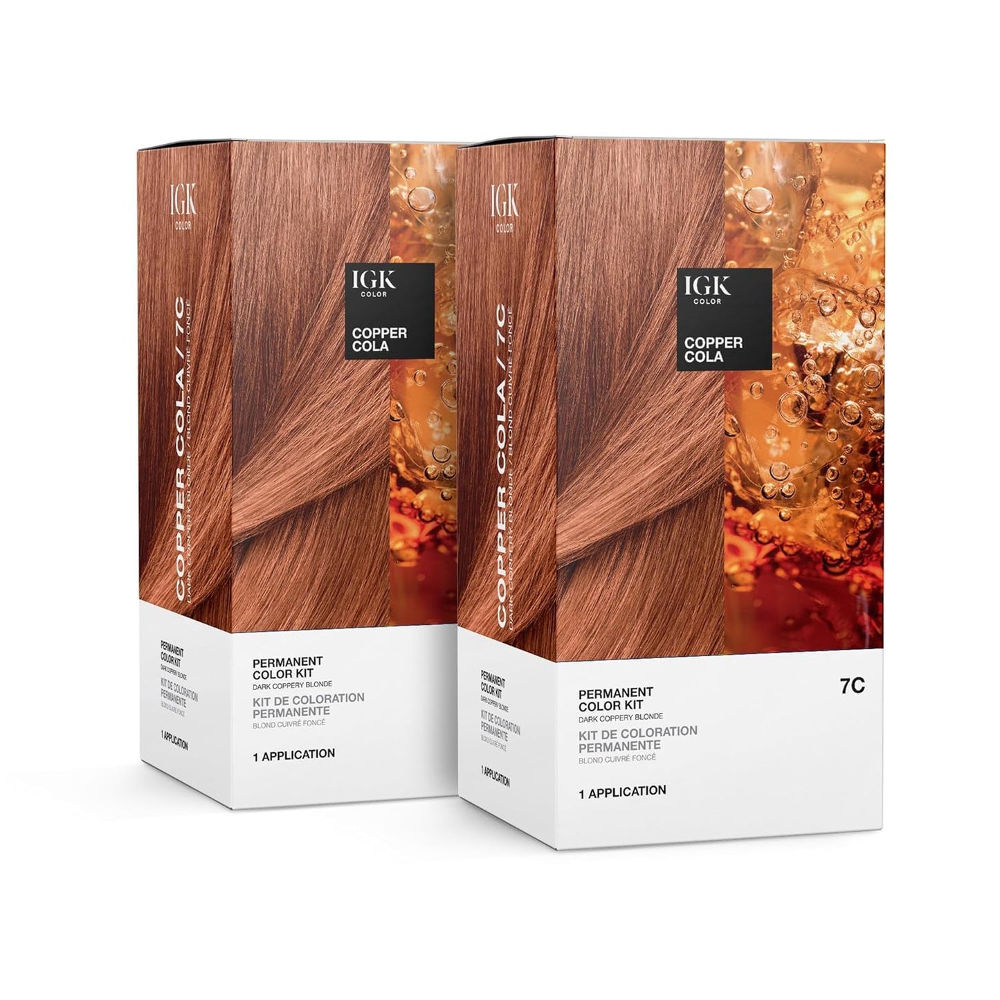 IGK Permanent Hair Dye Color Kit | 7 N Latte - Dark Natural Brown | 100% Gray Color Coverage + Strengthen + Shine | Ammonia Free