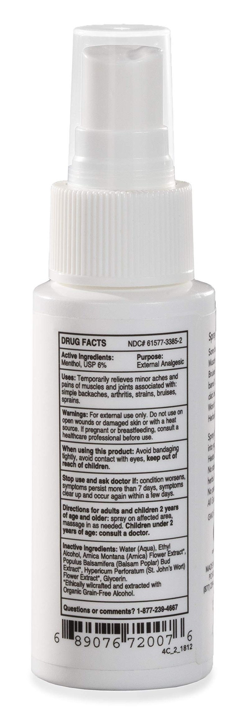 Elemental Herbs, Herbal Cool Sore Muscle Spray, 2 Fl Oz