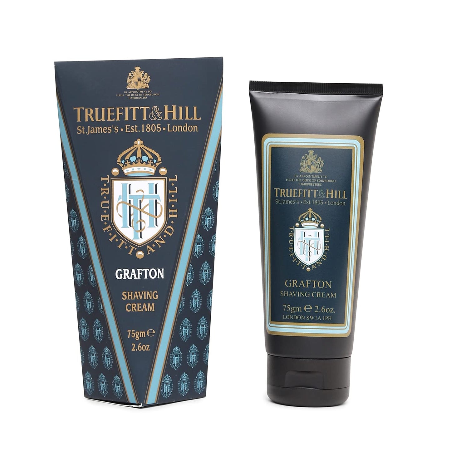 Truefitt & Hill Shaving Cream Tube - 1805 - Premium Glycerin-Based Lather, Smooth Glide, and Hydration for a Luxurious Shave - 2.65 oz