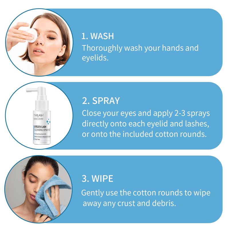 TWILASH BY DLY Eyelid & Lash Cleansing Spray 6 Pack Kit – 6 x 30ml | Pure Hypochlorous Acid Eye Wash for Soothing & Cleansing Blepharitis & Dry Eyes