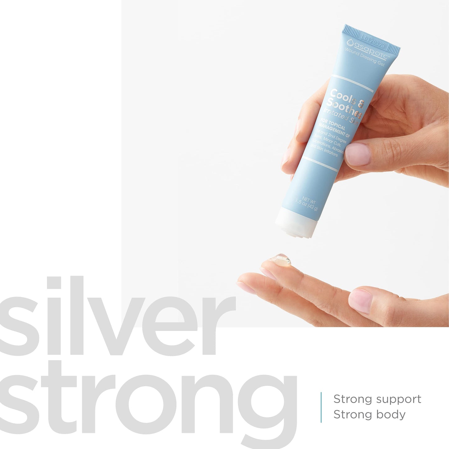 ASAP OTC Wound Dressing Gel by American Biotech Labs | SilverSol Ag₄O₄ 24 ppm Healing & Soothing Gel | 1.5 Oz