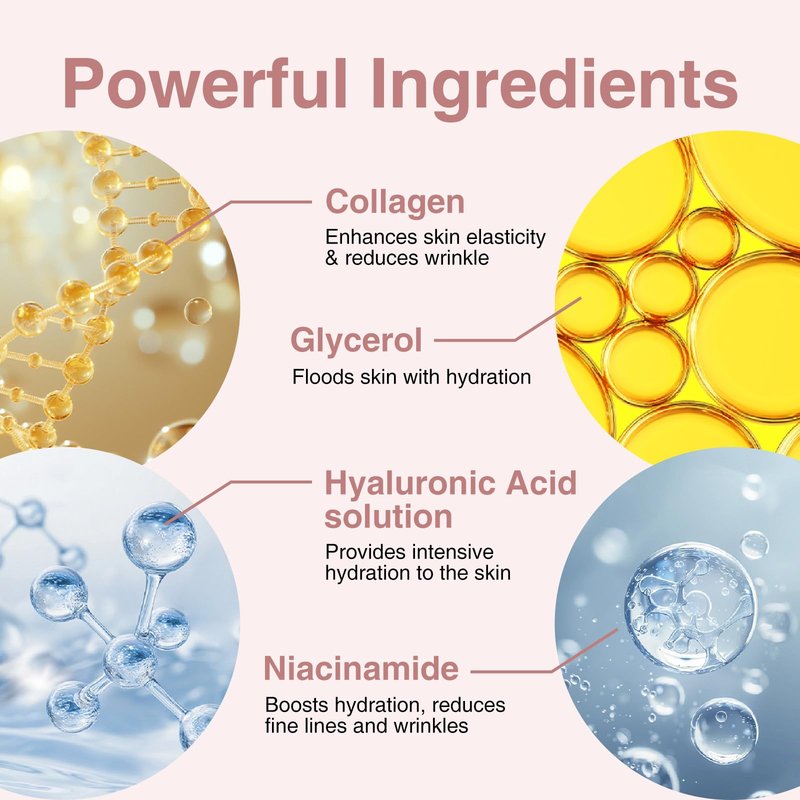 Elixbloom Bio-Collagen Face Mask, Real Deep Hydrating Collagen Overnight Mask, Face Masks Skincare, Facial Sheet Masks for Skin care, Pore Minimizing, Firming, and Moisturizing.