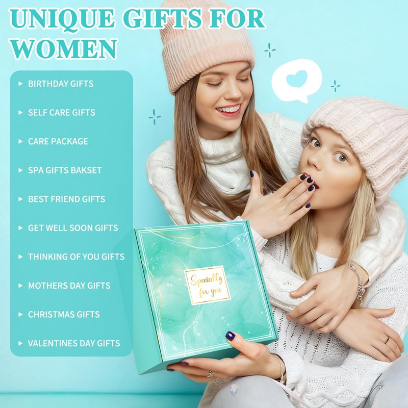 Gift Baskets for Women Birthday Gifts for Women Unique Get Well Gift for Woman Luxury Self Care Gifts for Woman Get Better Soon Care Package Set for Her Spa Kit Box for Girlfriend, Best Friends, Mom