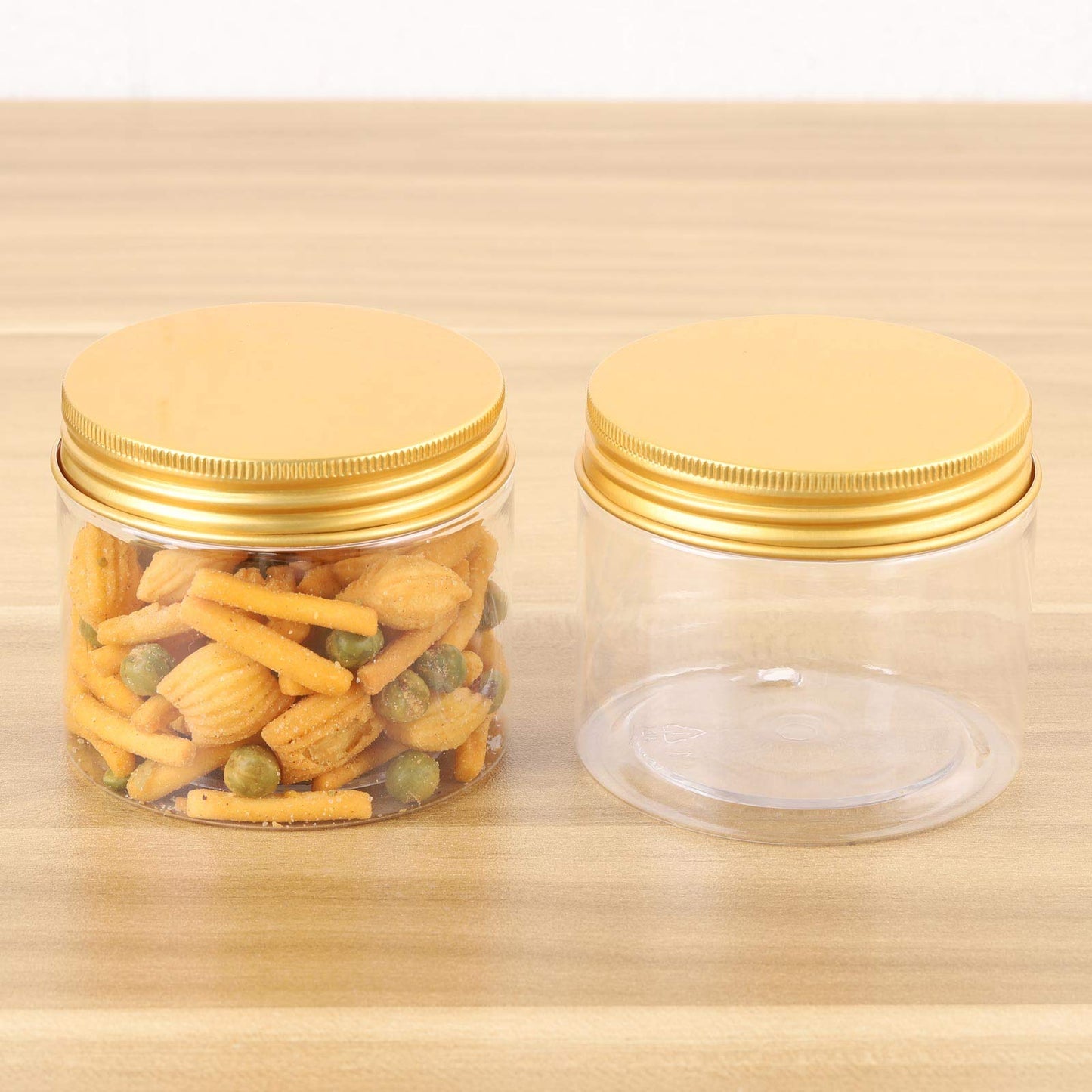 12pcs 150ml Cosmetic Containers Empty Refillable Clear Plastic Jars with Gold Lid, Storage Cream,Lotion,Powder,Liquid-Business Packing Jar