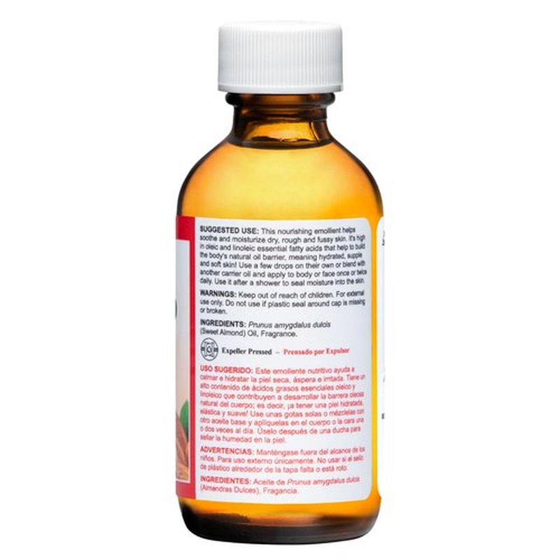 De La Cruz Sweet Almond Oil - Expeller Pressed Almond Oil for Skin and Hair 2 FL. OZ. (59 mL)