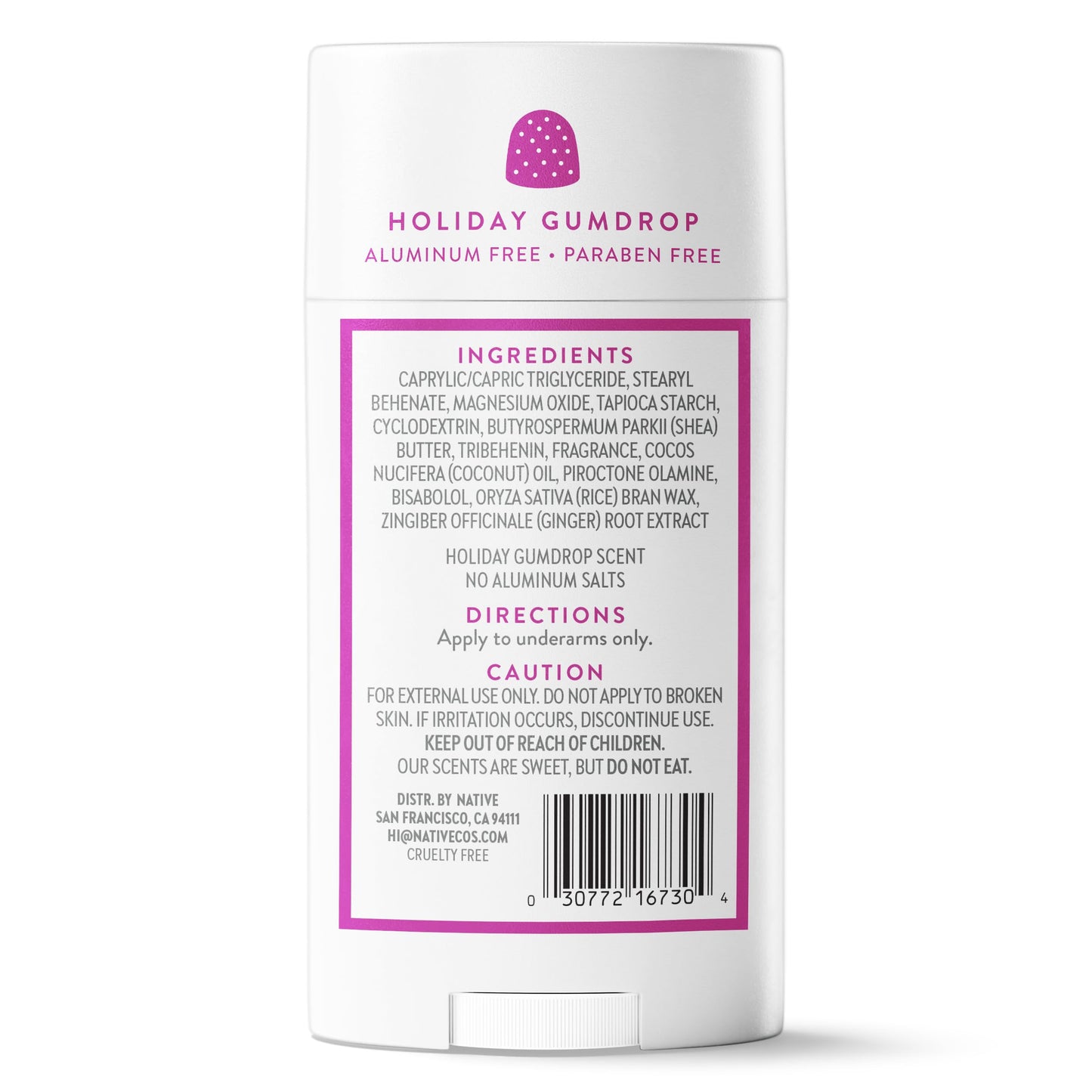 Native Deodorant, Holiday Edition, Holiday Gumdrop Scent, Contains Naturally Derived Ingredients, 72 Hour Odor Control | Deodorant for Women and Men, Aluminum Free with Baking Soda