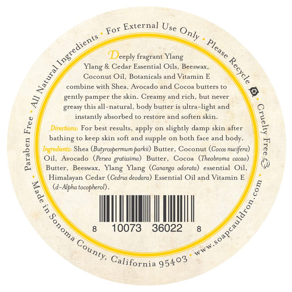 Three Sisters Apothecary 4 oz. Body Butters (Ylang Ylang and Cedar)