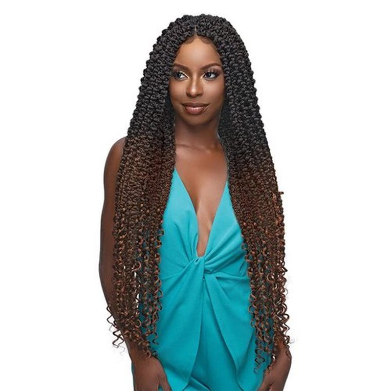 6-PACK DEALS! Janet Collection Nala Tress FLOSSI BOX Crochet Braid 30" (6-Pack, BURG)